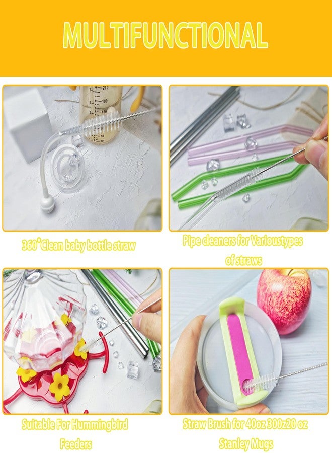 CIDYAUST Straw Cleaner Brush for Stanley Cup, Straw Cleaning Brush and Nylon Bristles, Straw Brush for Baby Bottles, Glass/Silicone Straws or Hummingbird Feeders，Straw Cleaner Set 3 Pack. - Image 4